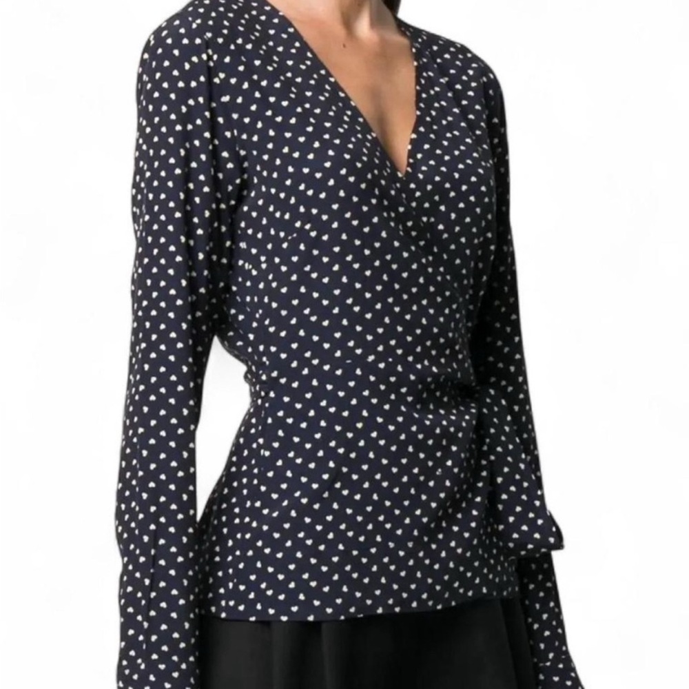 GANNI wrap blouse NEW